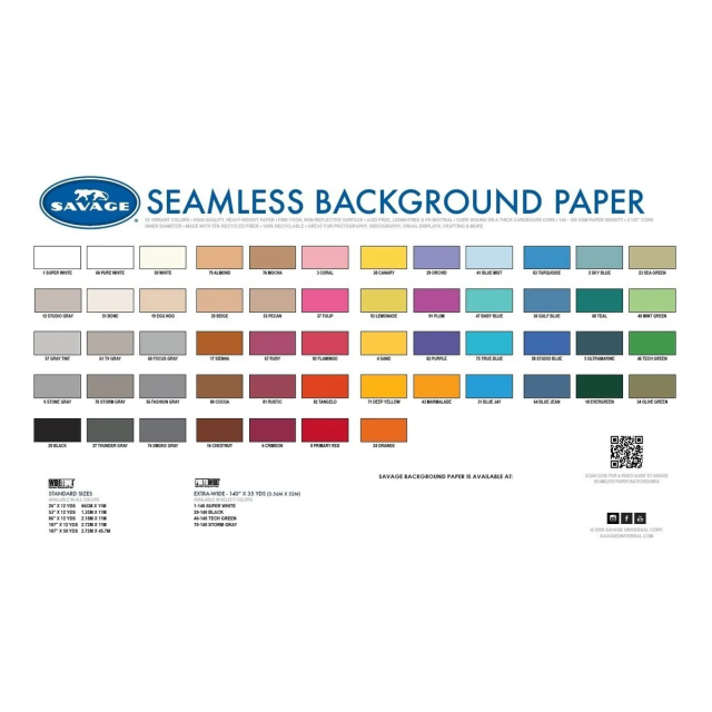 Ciclorama Savage 2.18 X 11mm 4 Pack Fondo De Papel Colores a Elegir
