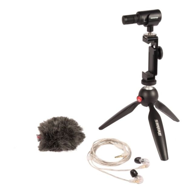 Video Kit Shure para producción de vídeo portátil MV88+ Video Kit+SE215