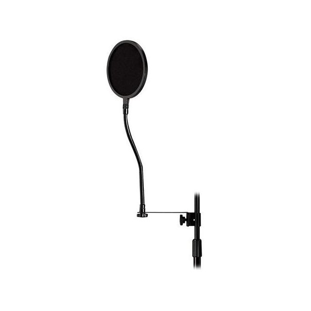 ASVS6-GB Filtro anti-pop con herraje para montar en pedestal de micrófono, 6", color negro.