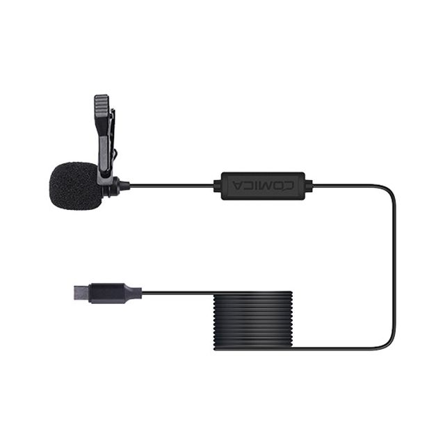 Micrófono lavalier Comica de solapa V01SP (UC) con entrada USB-C de 6m