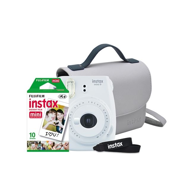 INSTAX MINI 9 HUMO+ESTUCHE+CORREA+PELÍCULA