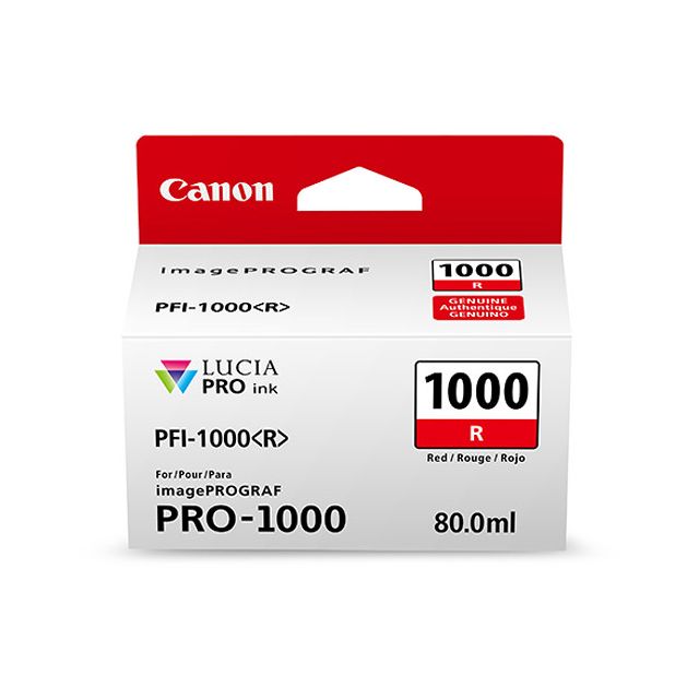 Tinta Canon PFI-1000 R Lucia Pro Red Ink Tank 80ML