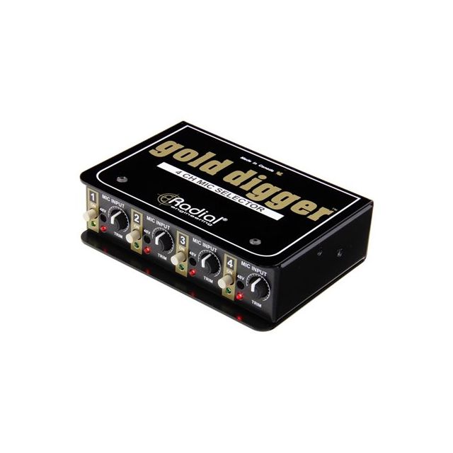 Conmutador de micrófonos de 4 canales Gold Digger Radial Engineering