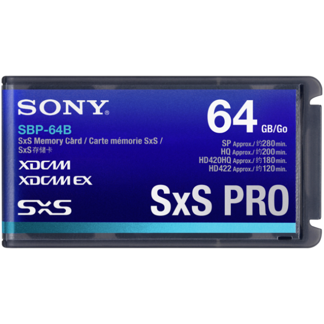 Tarjeta de memoria express card SXS (SBP-64B) SXS-PRO+